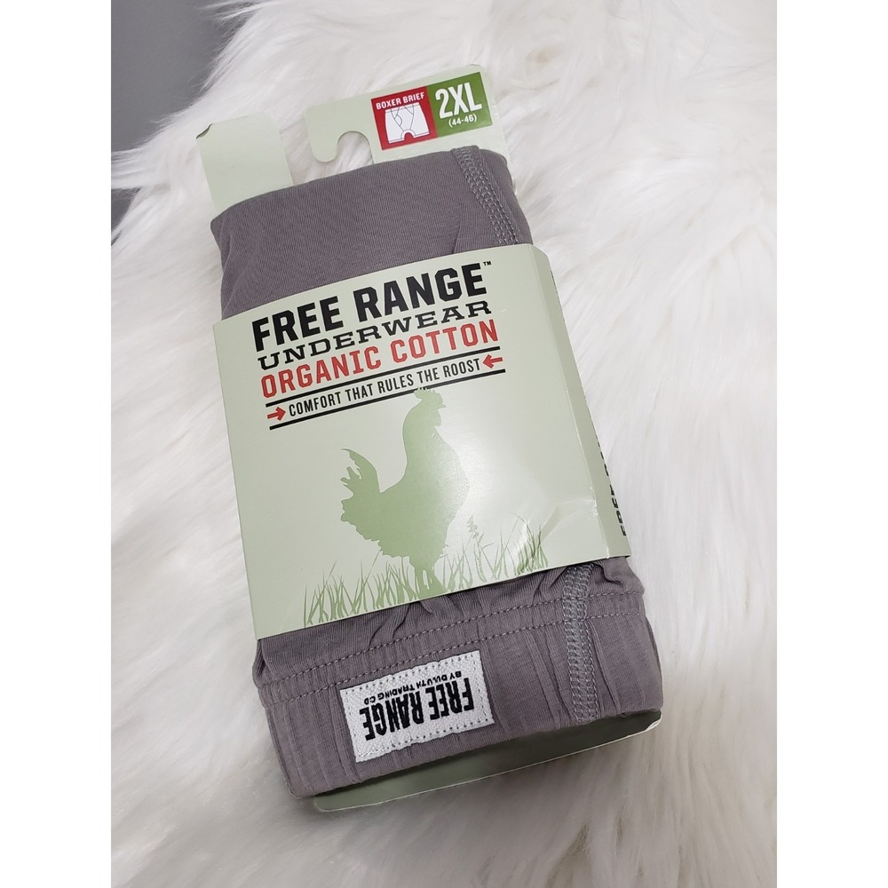 NEW BOXER BRIEFS Duluth‎ Trading Free Range Cotton 2XL (44-46) Gray